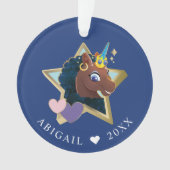 Afro Unicorn Magical Star Ornament (Vorderseite)