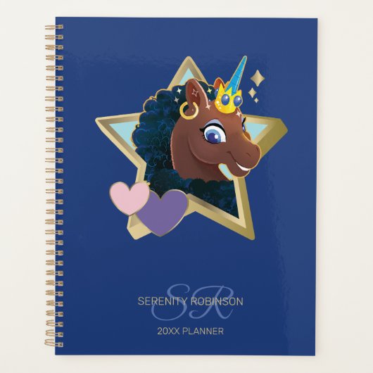 Afro Unicorn Magical Star Planer (Vorderseite)