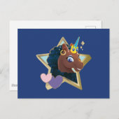 Afro Unicorn Magical Star Postkarte (Vorne/Hinten)