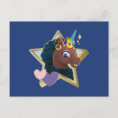 Afro Unicorn Magical Star Postkarte (Vorderseite)
