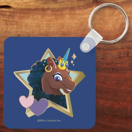 Afro Unicorn Magical Star Schlüsselanhänger (Rückseite)