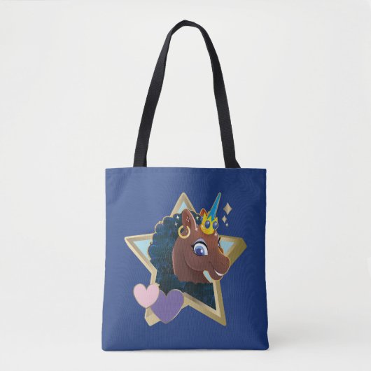 Afro Unicorn Magical Star Tasche (Vorderseite)