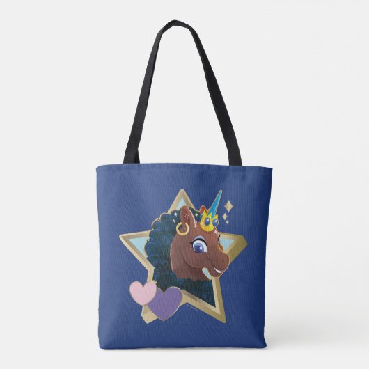 Afro Unicorn Magical Star Tasche (Rückseite)