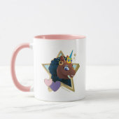 Afro Unicorn Magical Star Tasse (Links)