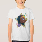 Afro Unicorn Magical Star Tri-Blend Shirt (Vorderseite)
