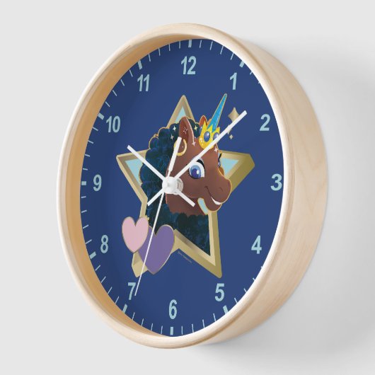 Afro Unicorn Magical Star Uhr (Winkel)