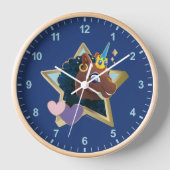 Afro Unicorn Magical Star Uhr (Vorderseite)