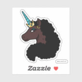 Afro Unicorn | magisch Aufkleber (Blatt)