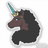 Afro Unicorn | magisch Aufkleber (Vorderseite)
