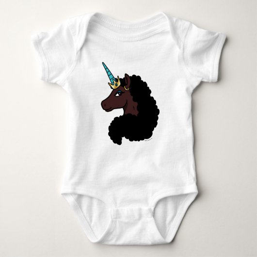 Afro Unicorn | magisch Baby Strampler (Vorderseite)
