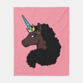 Afro Unicorn | magisch Fleecedecke (Vorderseite)
