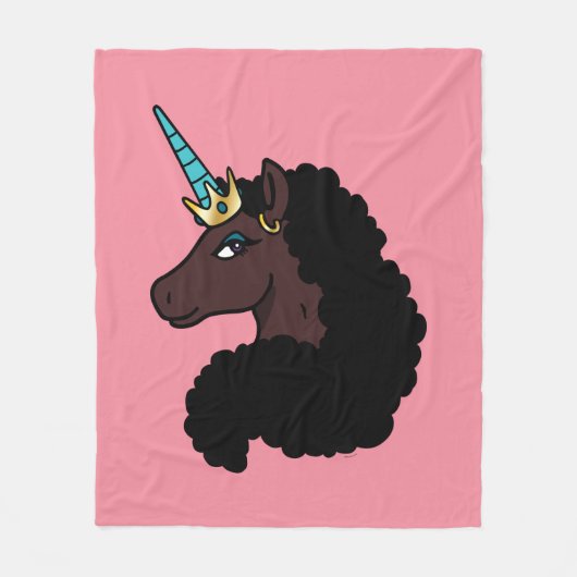 Afro Unicorn | magisch Fleecedecke (Vorderseite)