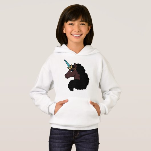 Afro Unicorn | magisch Hoodie (Vorne ganz)
