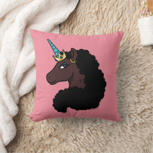 Afro Unicorn magisch Kissen