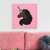 Afro Unicorn | magisch Leinwanddruck (Insitu (Wohnzimmer))