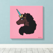 Afro Unicorn | magisch Leinwanddruck (Insitu (Holzboden))