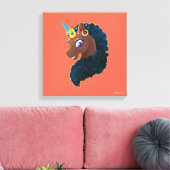 Afro Unicorn | magisch Leinwanddruck (Insitu (Wohnzimmer))