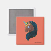 Afro Unicorn | magisch Magnet (Vorderseite/Rückseite)