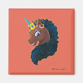Afro Unicorn | magisch Magnet (Vorne)