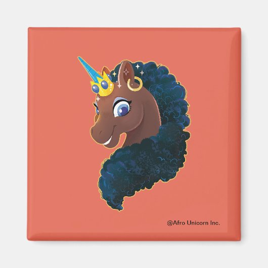 Afro Unicorn | magisch Magnet (Vorne)