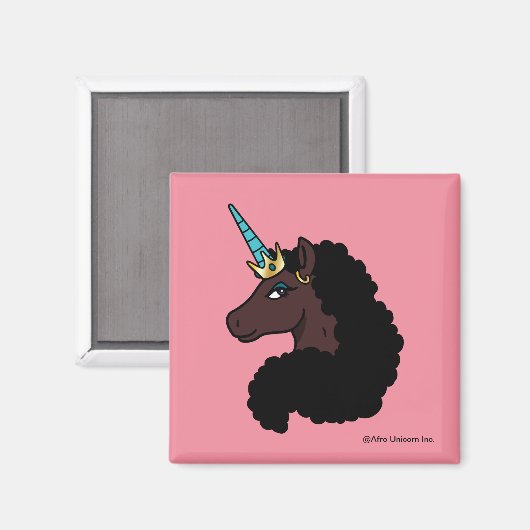 Afro Unicorn | magisch Magnet (Vorderseite/Rückseite)