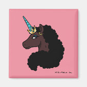Afro Unicorn | magisch Magnet (Vorne)