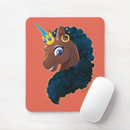 Afro Unicorn | magisch Mousepad (Mit Mouse)