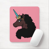 Afro Unicorn | magisch Mousepad (Mit Mouse)