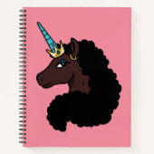 Afro Unicorn | magisch Notizblock (Vorderseite)