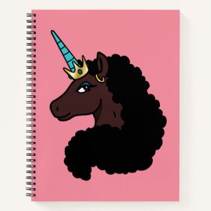 Afro Unicorn   magisch Notizblock