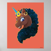 Afro Unicorn | magisch Poster (Vorne)