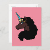 Afro Unicorn | magisch Postkarte (Vorne/Hinten)