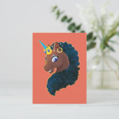 Afro Unicorn | magisch Postkarte (Stehend Vorderseite)