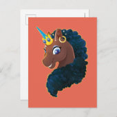 Afro Unicorn | magisch Postkarte (Vorne/Hinten)