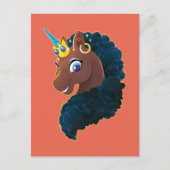 Afro Unicorn | magisch Postkarte (Vorderseite)