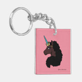 Afro Unicorn | magisch Schlüsselanhänger (Vorderseite links)