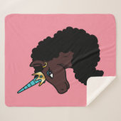 Afro Unicorn | magisch Sherpadecke (Vorderseite (Horizontal))