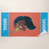 Afro Unicorn | magisch Strandtuch (Vorderseite)