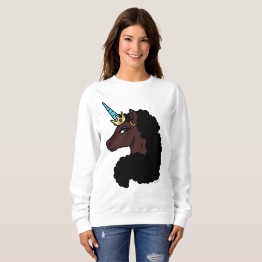 Afro Unicorn | magisch Sweatshirt (Vorne ganz)