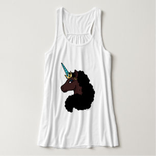 Afro Unicorn magisch Tank Top