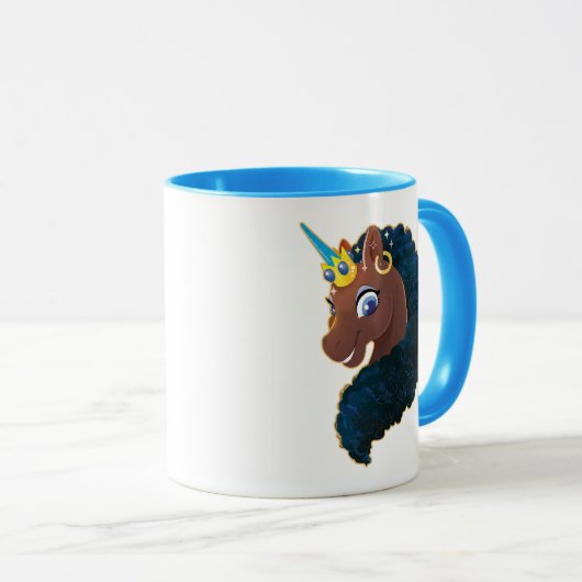Afro Unicorn | magisch Tasse (VorderseiteRechts)