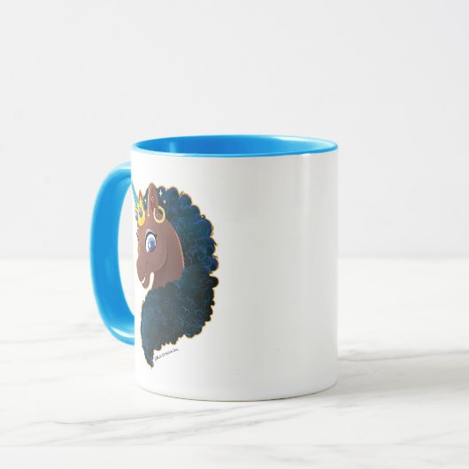 Afro Unicorn | magisch Tasse (Vorderseite Links)