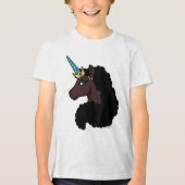 Afro Unicorn | magisch Tri-Blend Shirt (Vorderseite)