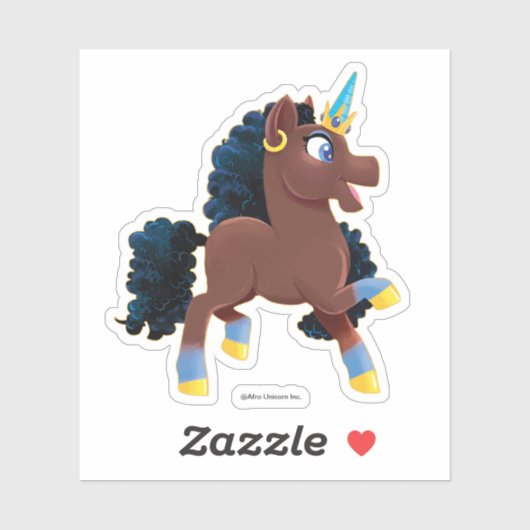 Afro Unicorn | Magisches Prancing Aufkleber (Blatt)