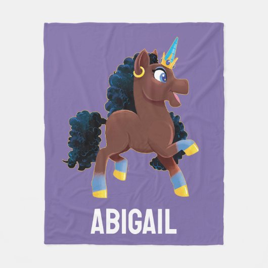 Afro Unicorn | Magisches Prancing Fleecedecke (Vorderseite)