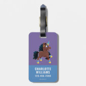 Afro Unicorn | Magisches Prancing Gepäckanhänger (Rückseite vertikal)