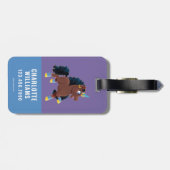 Afro Unicorn | Magisches Prancing Gepäckanhänger (Rückseite horizontal)