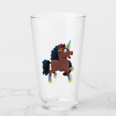 Afro Unicorn | Magisches Prancing Glas (Vorderseite)