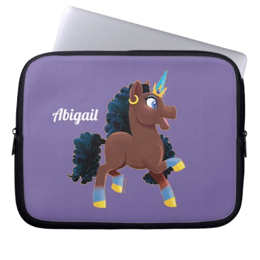 Afro Unicorn | Magisches Prancing Laptopschutzhülle (Vorderseite)