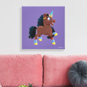 Afro Unicorn | Magisches Prancing Leinwanddruck (Insitu (Wohnzimmer))
